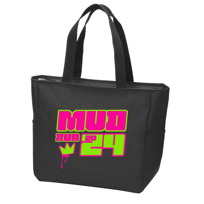 5k Mud Run 2024 Princess Muddy Pit Obstacles Mudding Team Zip Tote Bag