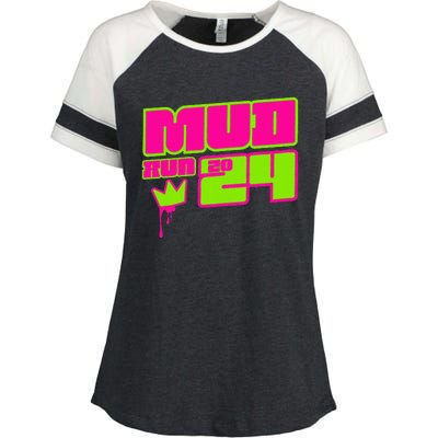 5k Mud Run 2024 Princess Muddy Pit Obstacles Mudding Team Enza Ladies Jersey Colorblock Tee