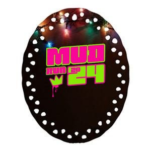 5k Mud Run 2024 Princess Muddy Pit Obstacles Mudding Team Ceramic Oval Ornament