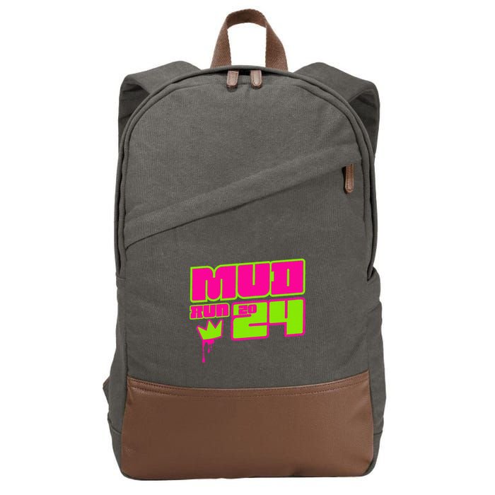5k Mud Run 2024 Princess Muddy Pit Obstacles Mudding Team Cotton Canvas Backpack