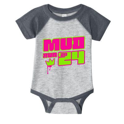 5k Mud Run 2024 Princess Muddy Pit Obstacles Mudding Team Infant Baby Jersey Bodysuit