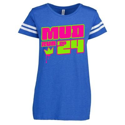 5k Mud Run 2024 Princess Muddy Pit Obstacles Mudding Team Enza Ladies Jersey Football T-Shirt