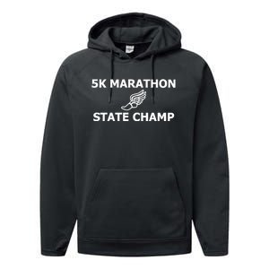 5k Marathon State Champ Performance Fleece Hoodie