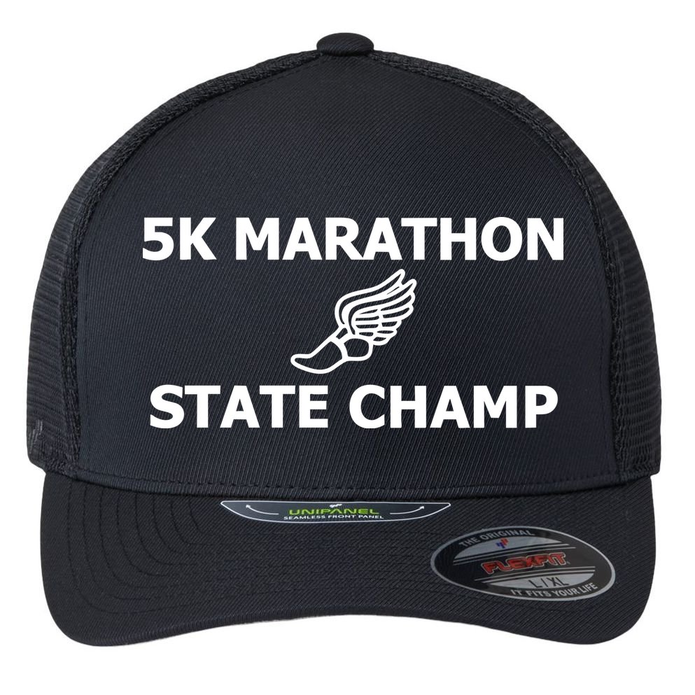 5k Marathon State Champ Flexfit Unipanel Trucker Cap