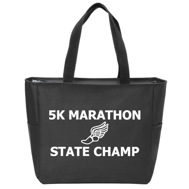 5k Marathon State Champ Zip Tote Bag