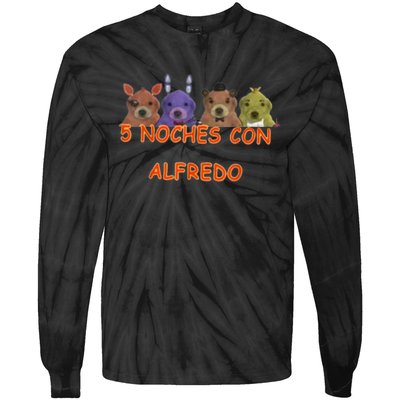 5 Noches Con Alfredo Funny Meme Tie-Dye Long Sleeve Shirt