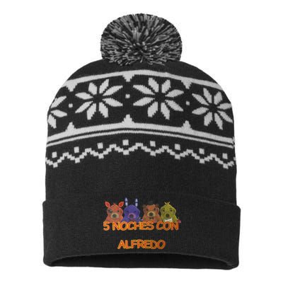 5 Noches Con Alfredo Funny Meme USA-Made Snowflake Beanie