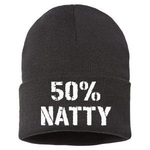 50 Natty Funny Weight Lifting Steroid Joke Sustainable Knit Beanie