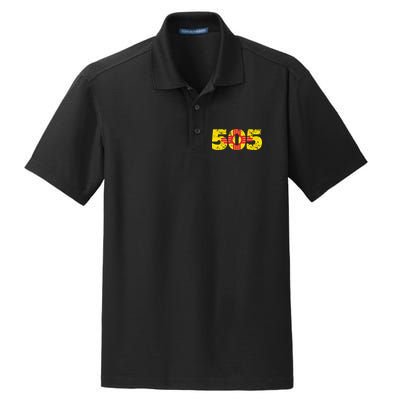 505 New Mexico Zia Vintage Distressed T Dry Zone Grid Polo