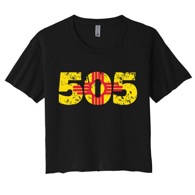 505 New Mexico Zia Vintage Distressed T Crop Top