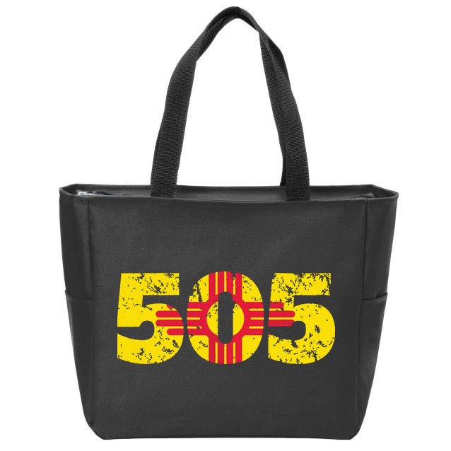 505 New Mexico Zia Vintage Distressed T Zip Tote Bag