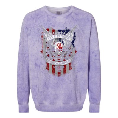 5fdp No Regrets Stars & Stripes American Flag Colorblast Crewneck Sweatshirt