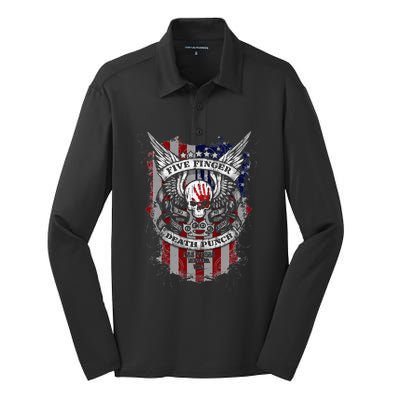 5fdp No Regrets Stars & Stripes American Flag Silk Touch Performance Long Sleeve Polo