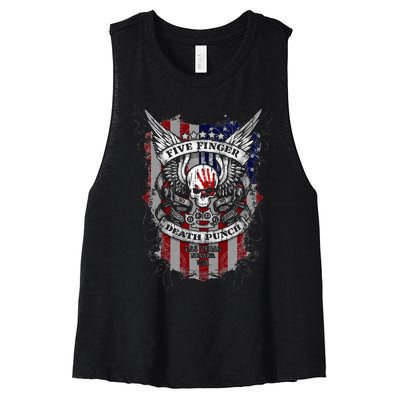 5fdp No Regrets Stars & Stripes American Flag Women's Racerback Cropped Tank