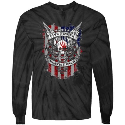 5fdp No Regrets Stars & Stripes American Flag Tie-Dye Long Sleeve Shirt