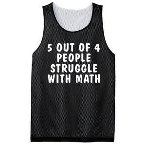 5 Of 4 People Struggle With Math Funny Humor Mesh Reversible Basketball Jersey Tank