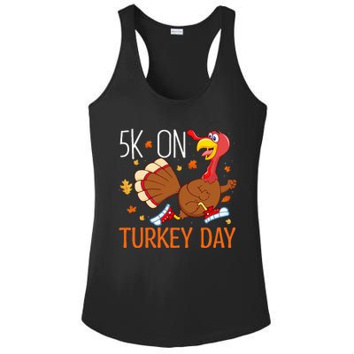 5k On Turkey Day Race Thanksgiving Ladies PosiCharge Competitor Racerback Tank