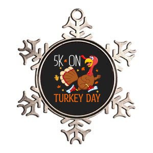 5k On Turkey Day Race Thanksgiving Metallic Star Ornament