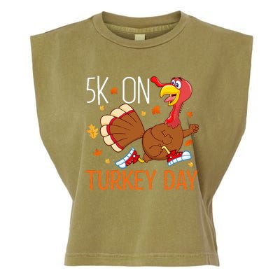 5k On Turkey Day Race Thanksgiving Garment-Dyed Women's Muscle Tee