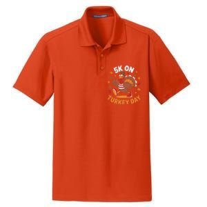 5k On Turkey Day Race Thanksgiving Funny Turkey Trot Runner Gift Dry Zone Grid Polo