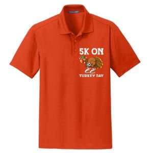 5k On Turkey Day Race Thanksgiving Turkey Trot Runners Funny Gift Dry Zone Grid Polo