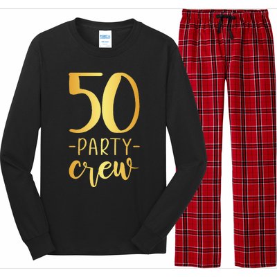 50 Party Crew 50th Birthday Group Friends Long Sleeve Pajama Set