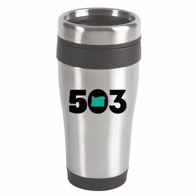 503 PDX Carpet Oregon Outline Premium 16oz Travel Tumbler