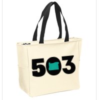 503 PDX Carpet Oregon Outline Premium Zip Tote Bag