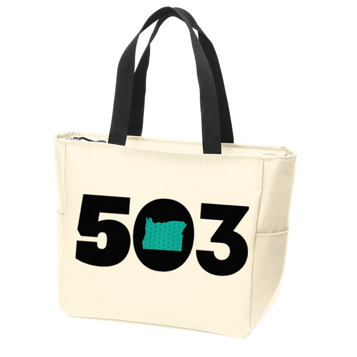 503 PDX Carpet Oregon Outline Premium Zip Tote Bag