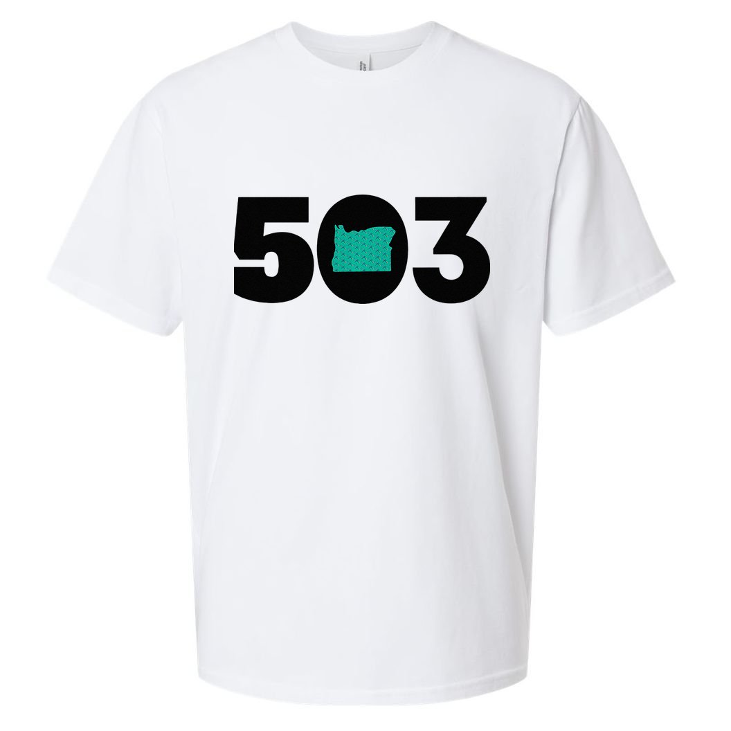 503 PDX Carpet Oregon Outline Premium Sueded Cloud Jersey T-Shirt