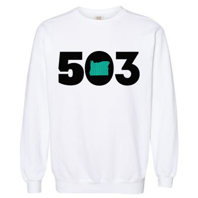 503 PDX Carpet Oregon Outline Premium Garment-Dyed Sweatshirt