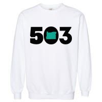 503 PDX Carpet Oregon Outline Premium Garment-Dyed Sweatshirt