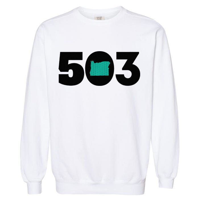 503 PDX Carpet Oregon Outline Premium Garment-Dyed Sweatshirt