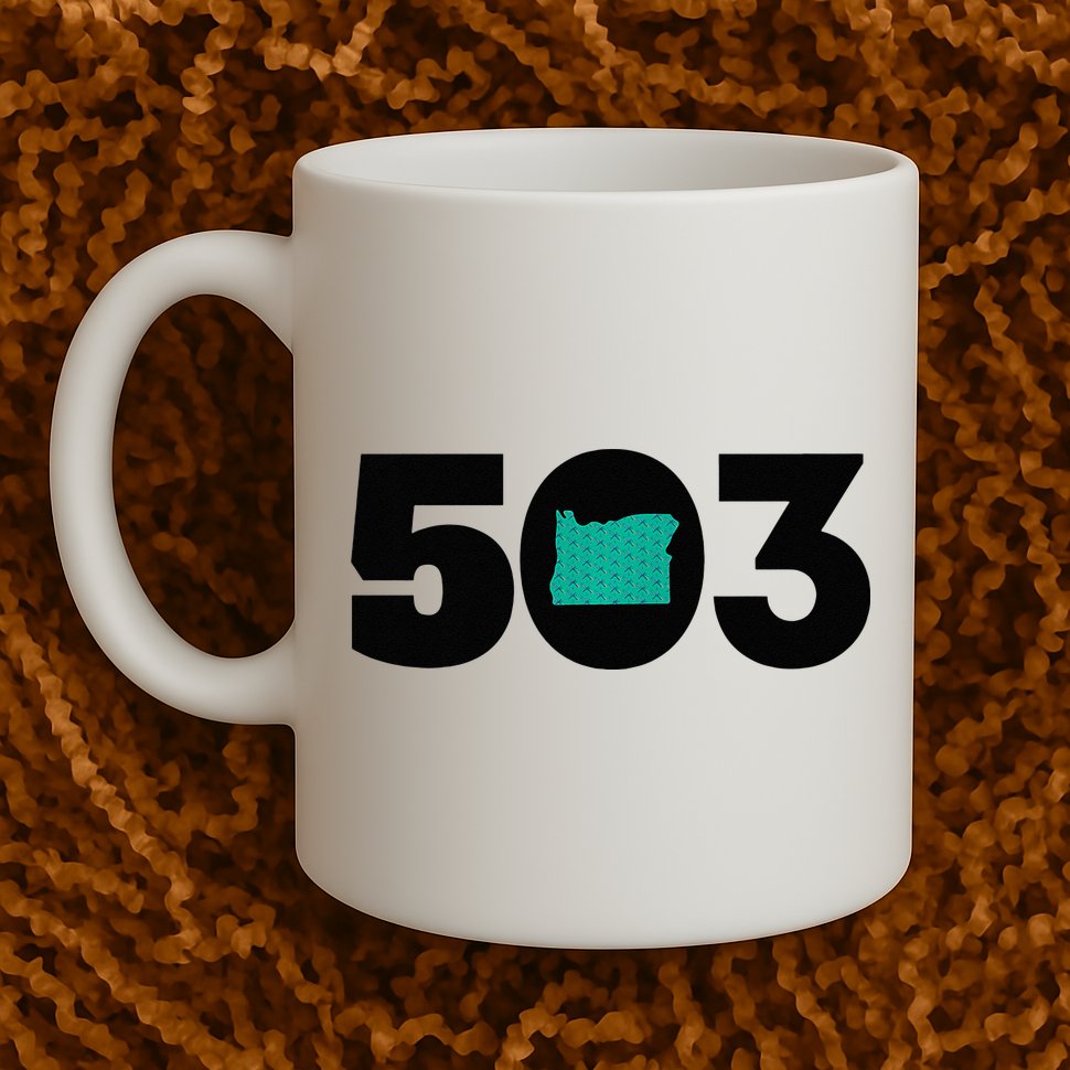 503 PDX Carpet Oregon Outline Premium Mug