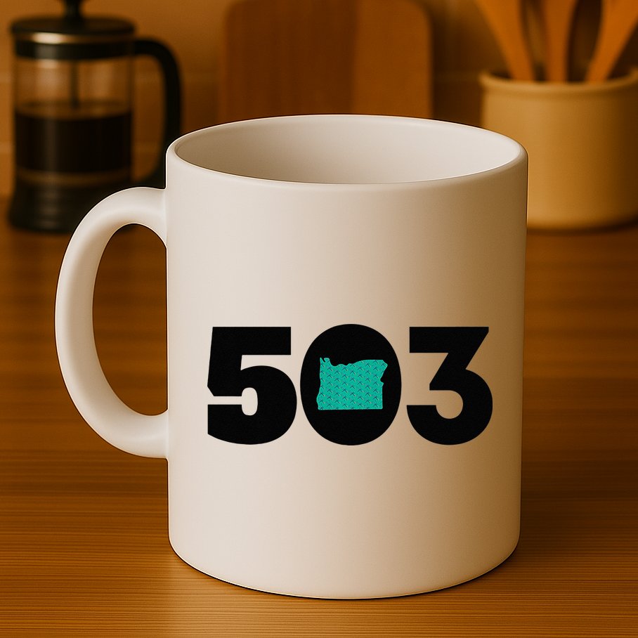 503 PDX Carpet Oregon Outline Premium Mug