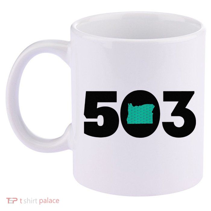 503 PDX Carpet Oregon Outline Premium 11oz C Handle Ceramic Mug