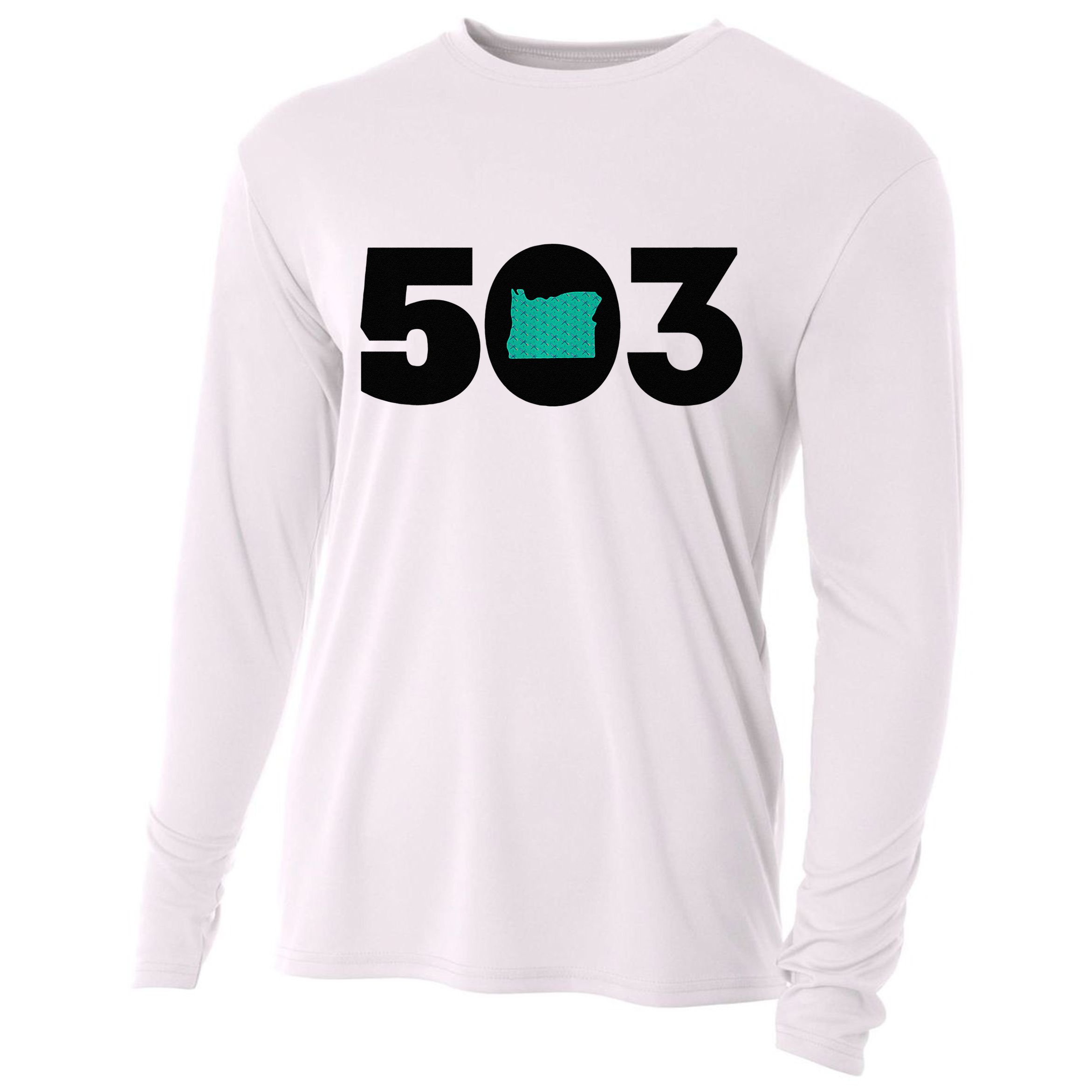 503 PDX Carpet Oregon Outline Premium Cooling Performance Long Sleeve Crew