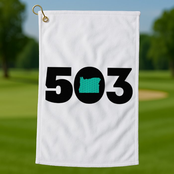 503 PDX Carpet Oregon Outline Premium Golf Towel
