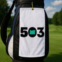 503 PDX Carpet Oregon Outline Premium Golf Towel