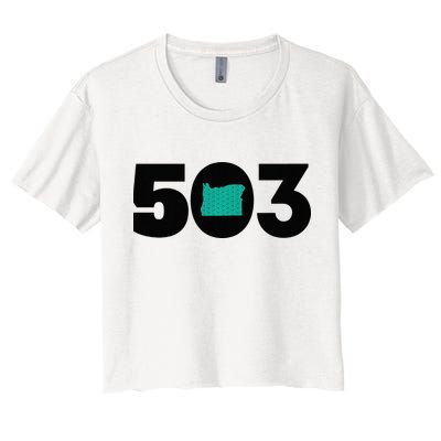 503 PDX Carpet Oregon Outline Premium Crop Top