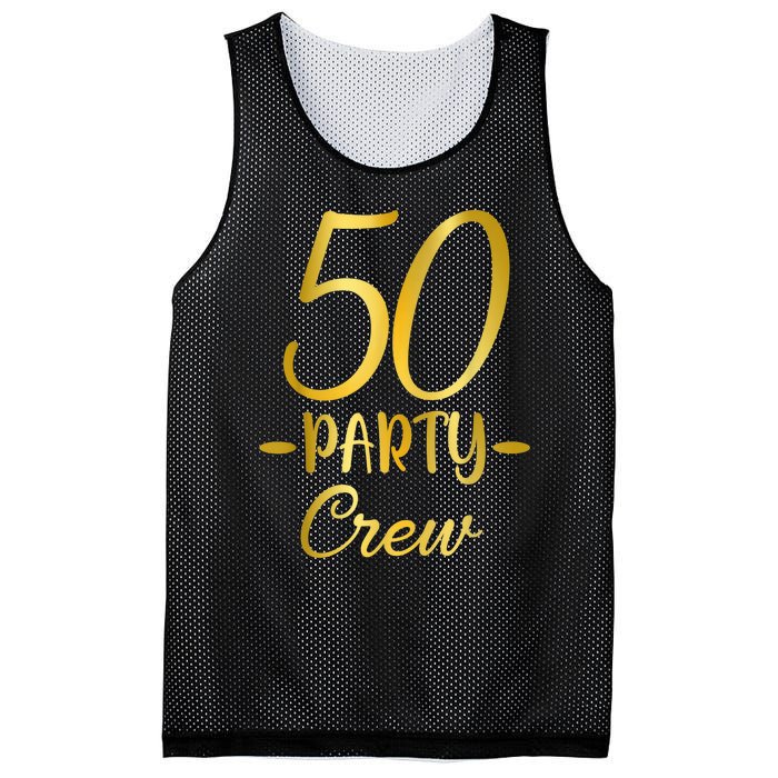 50 Party Crew 50th Birthday Group Friends Drinking Beers Mesh Reversible Basketball Jersey Tank