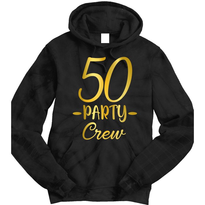 50 Party Crew 50th Birthday Group Friends Drinking Beers Tie Dye Hoodie