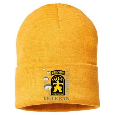 509th Parachute Infantry Regiment Airborne Veteran Christmas Sustainable Knit Beanie