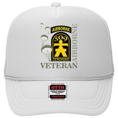 509th Parachute Infantry Regiment Airborne Veteran Christmas High Crown Mesh Back Trucker Hat