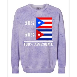 50 Puerto Rico 50 Cuba Puerto Rican Cuban Flag Pride Colorblast Crewneck Sweatshirt