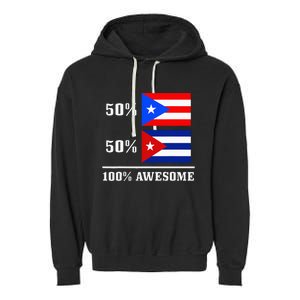 50 Puerto Rico 50 Cuba Puerto Rican Cuban Flag Pride Garment-Dyed Fleece Hoodie