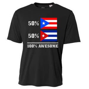 50 Puerto Rico 50 Cuba Puerto Rican Cuban Flag Pride Cooling Performance Crew T-Shirt