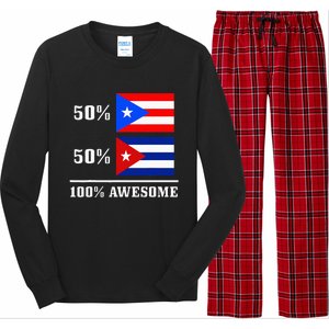 50 Puerto Rico 50 Cuba Puerto Rican Cuban Flag Pride Long Sleeve Pajama Set