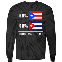 50 Puerto Rico 50 Cuba Puerto Rican Cuban Flag Pride Tie-Dye Long Sleeve Shirt