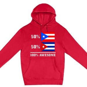 50 Puerto Rico 50 Cuba Puerto Rican Cuban Flag Pride Premium Pullover Hoodie